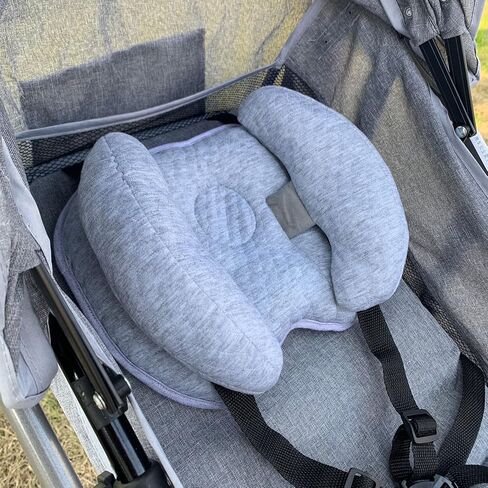 Upgrade 2 in 1 Baby Travel Pillow - Banana Shape Adjustable Baby Neck Head Support Car Seat Insert Pillow for Kids,Headrest Pillows for Cars, Gray in Saudi Arabia