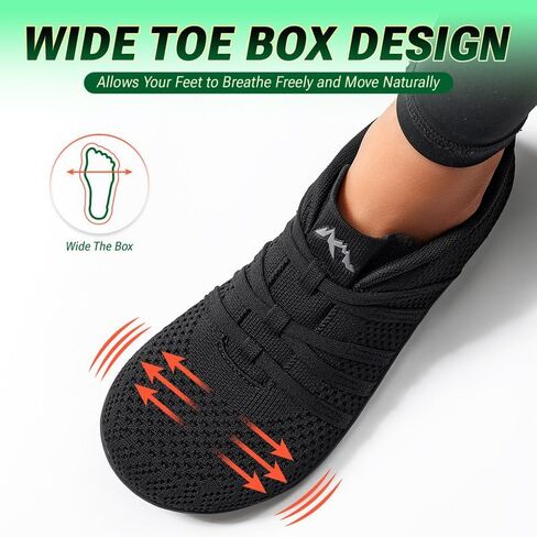 Sosenfer Women's Wide Toe Box Minimalist Barefoot Shoes Hands Free Slip On Sneakers Knit Zero Drop Sole Walking Shoes in Saudi Arabia