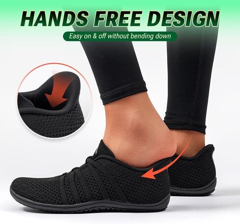 Sosenfer Women's Wide Toe Box Minimalist Barefoot Shoes Hands Free Slip On Sneakers Knit Zero Drop Sole Walking Shoes in Saudi Arabia
