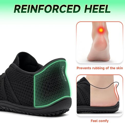Sosenfer Women's Wide Toe Box Minimalist Barefoot Shoes Hands Free Slip On Sneakers Knit Zero Drop Sole Walking Shoes in Saudi Arabia