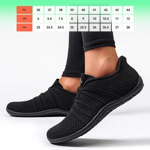 Sosenfer Women's Wide Toe Box Minimalist Barefoot Shoes Hands Free Slip On Sneakers Knit Zero Drop Sole Walking Shoes in Saudi Arabia
