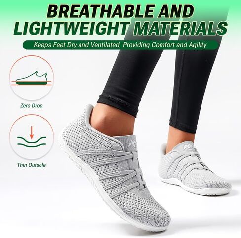 Sosenfer Women's Wide Toe Box Minimalist Barefoot Shoes Hands Free Slip On Sneakers Knit Zero Drop Sole Walking Shoes in Saudi Arabia