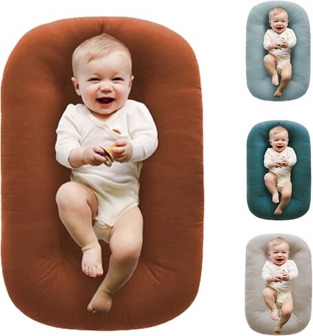 Baby Lounger for Newborn,Baby Lounger for Newborn Cosleeping for Baby in Bed,100% Cotton Soft & Washable Baby Lounger for 0-24 Months Boys & Girls,Coffee in Saudi Arabia