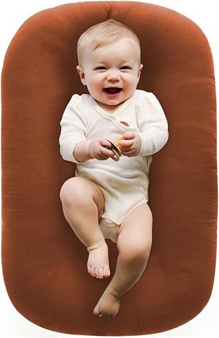 Baby Lounger Pillow Cover,Loevin Baby Nest Pillow Cover Cosleeping for Baby in Bed,Soft Newborn Lounger Cover for Boys & Girls 0-12 MonthsCoffee in Saudi Arabia