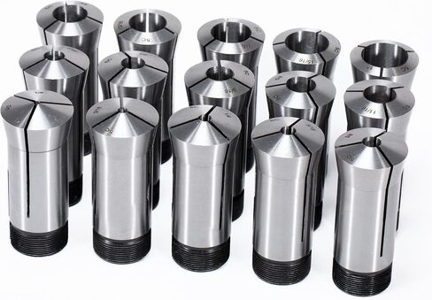 Precision 5C Collet Set, 15pcs, 1/8" to 1", Carbon Steel, Mill Collet Set, 0.0006" TIR, for Milling, Lathe & Grinding Machines in Saudi Arabia