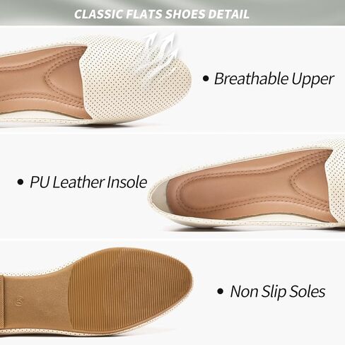 Ballet Flats Shoes for Women Dress Shoes Comfortable Dressy Casual Business Slip on Shoes Loafers in Kuwait