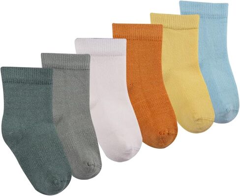 Luna Seamless-Toe Viscose from Bamboo Crew Socks - Soft Eco-Friendly 6-Pack Baby & Toddler Socks in Saudi Arabia