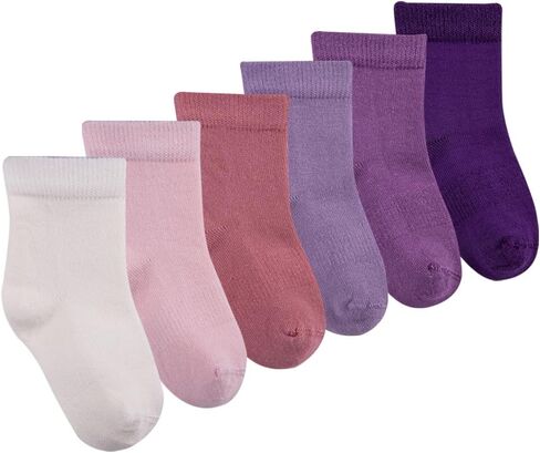 Luna Seamless-Toe Viscose from Bamboo Crew Socks - Soft Eco-Friendly 6-Pack Baby & Toddler Socks in Saudi Arabia