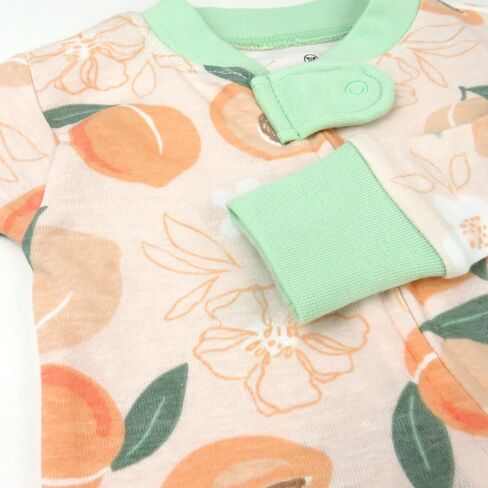HonestBaby Non-Slip Footed Pajamas One-Piece Sleeper Zip-Front Pjs 100% Organic Cotton for Baby Girls in Saudi Arabia