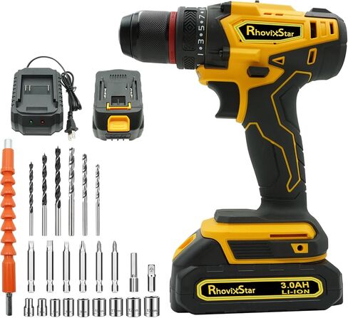 20V Max Cordless Drill ، مجموعة أدوات التحرير والسرد مع البطارية والشاحن ، 2 23 مساءً بتدريبات ، سرعة متغيرة ، ل DIY/Wood/Metal/Home إصلاح in Kuwait