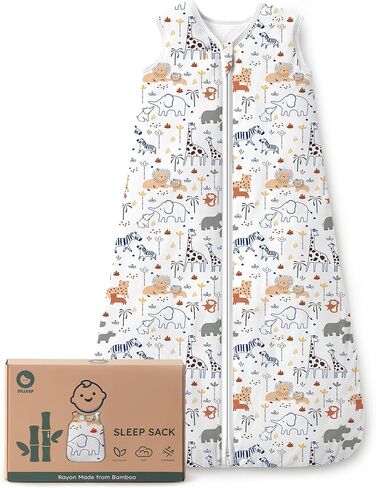 Rayon Made From Bamboo Baby Sleep Sack, SuperSoft 6-12 Months 1.0 Tog Baby Wearable Blanket, Sleeping Sack for Toddler Infant with 2-Way Zipper, Lightweight & Roomy，Green in Saudi Arabia