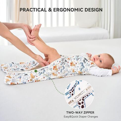 Rayon Made From Bamboo Baby Sleep Sack, SuperSoft 6-12 Months 1.0 Tog Baby Wearable Blanket, Sleeping Sack for Toddler Infant with 2-Way Zipper, Lightweight & Roomy，Green in Saudi Arabia