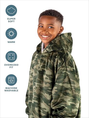 Home Bare Bare Blanket B -Cozy Hoodie - Soft Plush Sherpa - بطانية دافئة ودافئة - ذات أحجام بالغ والأطفال. in Kuwait