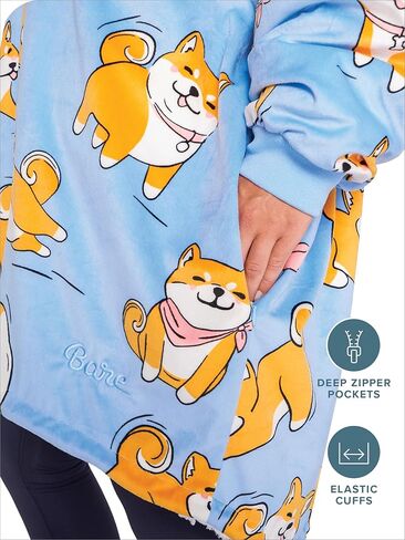 Home Bare Bare Blanket B -Cozy Hoodie - Soft Plush Sherpa - بطانية دافئة ودافئة - ذات أحجام بالغ والأطفال. in Kuwait