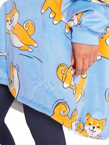 Home Bare Bare Blanket B -Cozy Hoodie - Soft Plush Sherpa - بطانية دافئة ودافئة - ذات أحجام بالغ والأطفال. in Kuwait