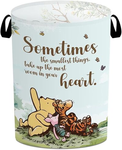 Classic Winnie Storage Basket, Winnie Laundry Hamper, Winnie Nursery Baby Stuff, Pooh Oxford Cloth Hamper With Waterproof Pe Coating, for Boys and Girls Bathroom Bedroom 15.7×19.6 Inch in Saudi Arabia