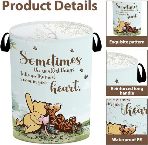 Classic Winnie Storage Basket, Winnie Laundry Hamper, Winnie Nursery Baby Stuff, Pooh Oxford Cloth Hamper With Waterproof Pe Coating, for Boys and Girls Bathroom Bedroom 15.7×19.6 Inch in Saudi Arabia