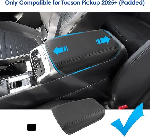غطاء مسند ذراع Ioniq 5 2022 2023 2024 لسيارة Hyundai Ioniq 5، غطاء وحدة تحكم مركزية مقاوم للماء ووسادة من الجلد لملحقات Ioniq 5 2023 2024 (مبطن باللون الأسود) in Saudi Arabia