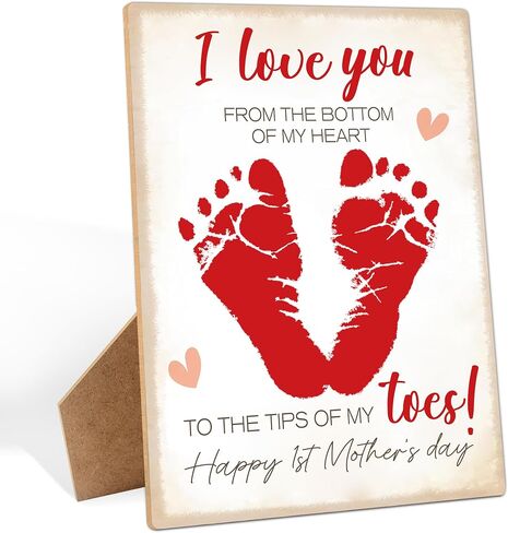 Flower Bouquet Handprint Art Keepsake Making Wooden Sign with Stand 9x12", Mothers Day Crafts for Classroom Family Activities, DIY Crafts Birthday Gifts for Mom Dad Grandma Grandpa Sister Auntie in Saudi Arabia