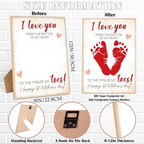 Flower Bouquet Handprint Art Keepsake Making Wooden Sign with Stand 9x12", Mothers Day Crafts for Classroom Family Activities, DIY Crafts Birthday Gifts for Mom Dad Grandma Grandpa Sister Auntie in Saudi Arabia