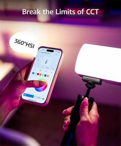 amaran Ace 25c Video Light,25w RGB Portable Light for Photography On-Camera Video Lights CRI/TLCI 95+,CCT 2,300K-10,000K,Rechargeable Dimmable Vlog Light,APP Control,PD Charging (Silver) in Kuwait