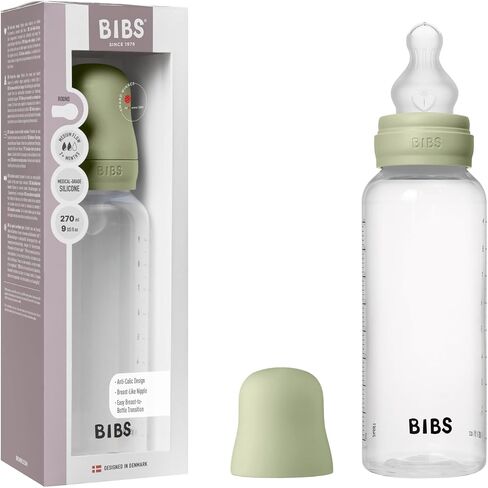 زجاجة Bibs Baby 5 أوقية / 150 مل حلمة سيليكون - مضادة للدورة ، خالية من BPA ، حلمة مستديرة ، تدفق بطيء ، خفيفة الوزن وسهلة التنظيف ، مناسبة للحديدين حديثي الولادة 0+ سنوات - أحمر الخدود in Kuwait