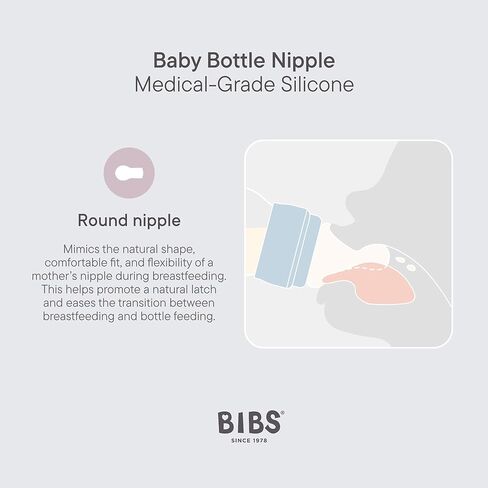 زجاجة Bibs Baby 5 أوقية / 150 مل حلمة سيليكون - مضادة للدورة ، خالية من BPA ، حلمة مستديرة ، تدفق بطيء ، خفيفة الوزن وسهلة التنظيف ، مناسبة للحديدين حديثي الولادة 0+ سنوات - أحمر الخدود in Kuwait