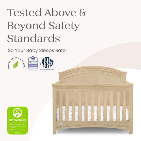 Simmons Kids SlumberTime Emma 4-in-1 Convertible Baby Crib N More - Greenguard Gold Certified, Bianca White in Kuwait