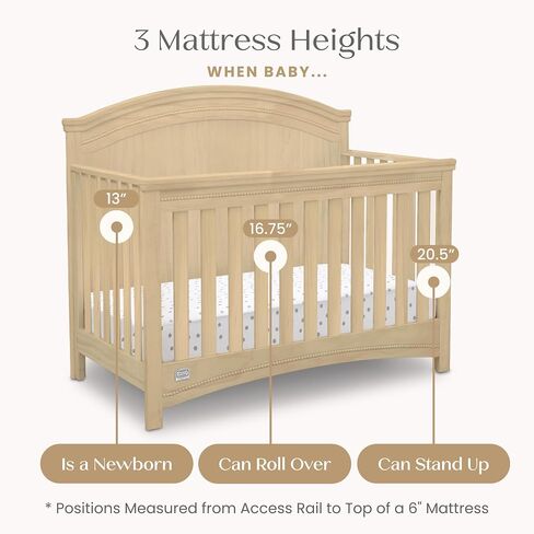 Simmons Kids SlumberTime Emma 4-in-1 Convertible Baby Crib N More - Greenguard Gold Certified, Bianca White in Kuwait