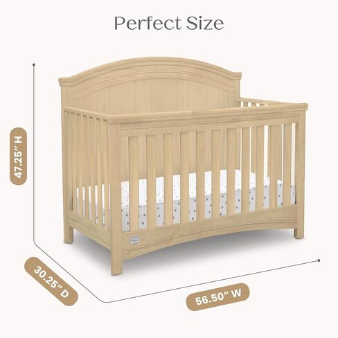 Simmons Kids SlumberTime Emma 4-in-1 Convertible Baby Crib N More - Greenguard Gold Certified, Bianca White in Kuwait