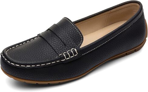Women's Comfortable & Lightweight Leather Penny Loafers Slip-Ons Cute Business Casual Dress Shoes Work Office Flats Everyday Walking Shoes Driving Mocs for Women in Saudi Arabia