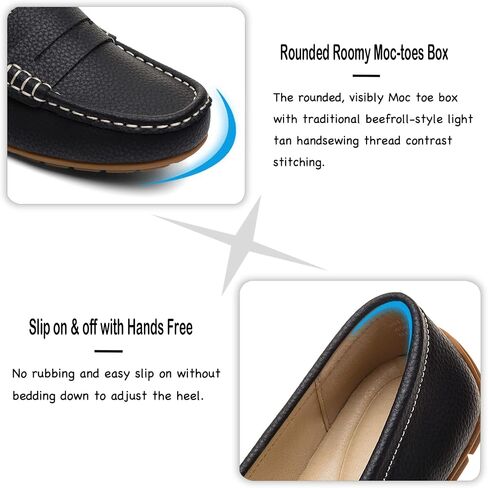 Women's Comfortable & Lightweight Leather Penny Loafers Slip-Ons Cute Business Casual Dress Shoes Work Office Flats Everyday Walking Shoes Driving Mocs for Women in Saudi Arabia