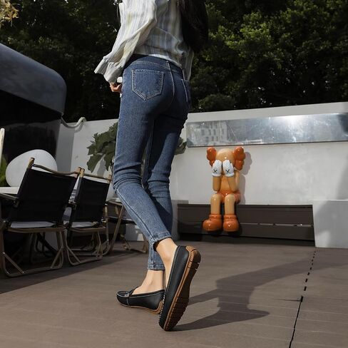 Women's Comfortable & Lightweight Leather Penny Loafers Slip-Ons Cute Business Casual Dress Shoes Work Office Flats Everyday Walking Shoes Driving Mocs for Women in Saudi Arabia