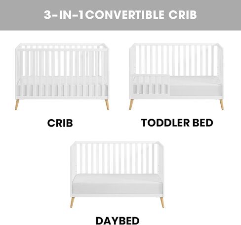 Oxford Baby Cozy Nest Convertible Island Crib, Snow White/Natural in Saudi Arabia