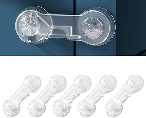 Cabinet Door Locks for Baby Proof and Child Safety,Baby Locks,Fridge Locks for Kids,Cabinet Locks with Adhesive for Drawer Cupboards Pantry Door Oven Closet and Pantry, Childproof Door Latch (5 Pack) in Kuwait