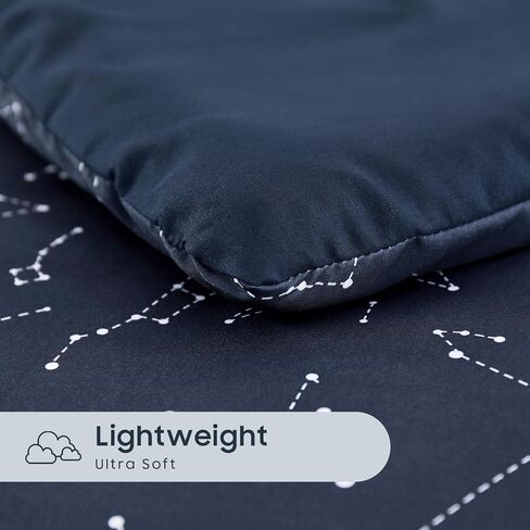 Wake In Cloud - Toddler Bedding Set for Boys Girls, Space Stars Constellation Galaxy, 4 Pieces Soft Crib Bed Set Including Comforter, Sheets and Pillowcase, Navy Blue in Saudi Arabia