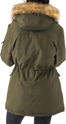 Women's Mid Length Down Jacket Thickened Puffer Two-Way Zipper Coat with Faux Fur Removable Hood Dark Blue S in Saudi Arabia