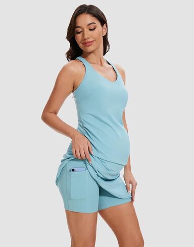 M MOTEEPI Maternity Athletic Dress, Casual Postpartum Sleeveless Maternity Sets, Summer Vacation Pregnancy Outfit in Saudi Arabia