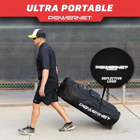 حقيبة PowerNet Optimus Rolling Baseball Gear مع أكمام مضرب وخطاطيف تعليق ومقصورة للمربط in Kuwait