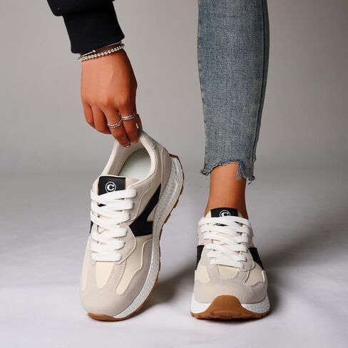 Athletic Walking Shoes for Women Popcorn Sole Sports Sneakers Color Block Classic Shoes for Walking,Running,Shopping in Saudi Arabia