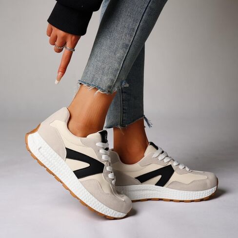 Athletic Walking Shoes for Women Popcorn Sole Sports Sneakers Color Block Classic Shoes for Walking,Running,Shopping in Saudi Arabia