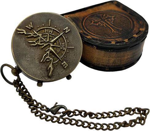 Solid Brass Compass with Case Engraved Functional Compass Camping Hiking Religious Easter Communion Compass in Saudi Arabia