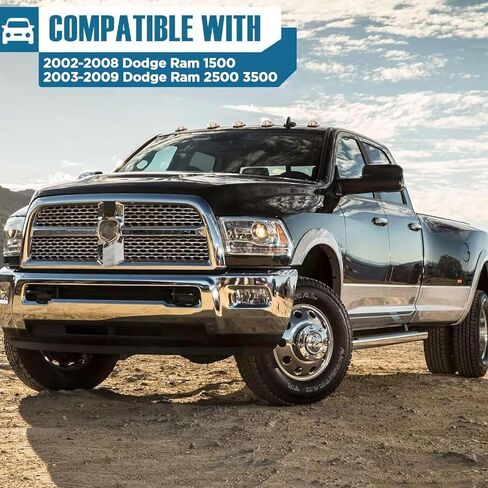 Driver and Passenger Side Tow Mirrors For for Dodge 02-08 Ram 1500 03-09 Ram 2500 3500 with POWER HEATED Without SIGNAL BLACK With Convex glasses in Kuwait