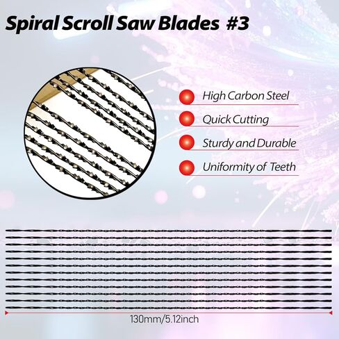 Spiral Scroll Saw Blades Plain End 5 Inch, #8 Plastic Cutting, for Sawing Cutting Plastic - 12 Pcs in Kuwait
