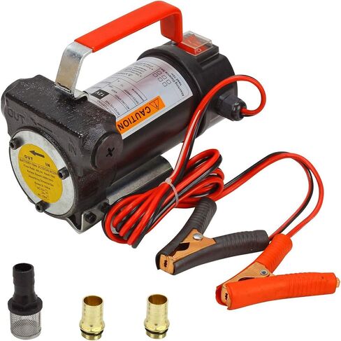 BLACKHORSE-RACING 12V DC Electric Fuel Transfer Pump Diesel Kerosene Oil Commercial Fuel Transfer Extractor Pump Motor Auto w/Hose & Nozzle in Saudi Arabia