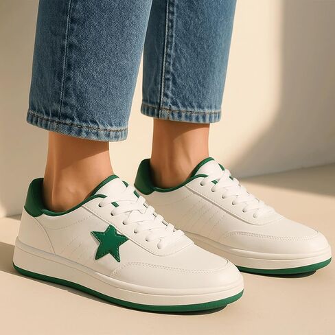 Women's Fashion Star Sneaker Lace Up Low Top Comfortable Cushioned Walking Shoes Casual Lightweight Breathable Tennis Shoes in Saudi Arabia