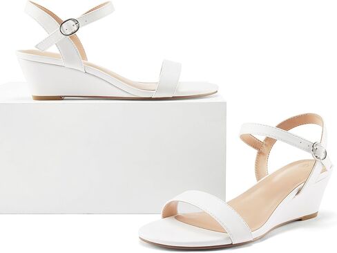 mysoft Women's Wedge Sandals 2 Inch Low Heel Open Toe Ankle Strap Summer Wedding Party Dress Shoes in Saudi Arabia