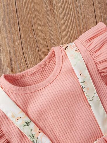 Fanvereka Newborn Infant Baby Girl Summer Outfits Romper Dress Flower Toddler Girls Tops Suspender Shorts + Headband Set in Kuwait