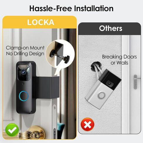 Mount Blink Doorbell Mount ، Mount Full Metal Hound Mount متوافق مع جرس Door Flink ، حامل قوس جرس الباب بدون حفر للمنزل والشقة والسيوم in Kuwait