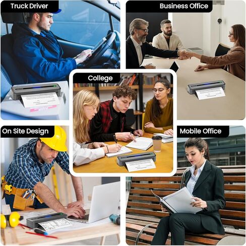 Portable Printer Wireless Bluetooth Compatible with Apple iPhone iPad Android - A4 Inkless Printer Support 8.5x11"/8.26"/4"/3"/2" Thermal Paper - Suitable for TraveL Home, Office, School, Car, Outdoor in Saudi Arabia